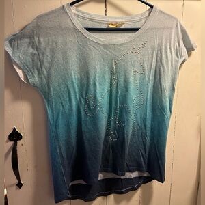 Mudd Blue Ombre Short Sleeve Unicorn Top